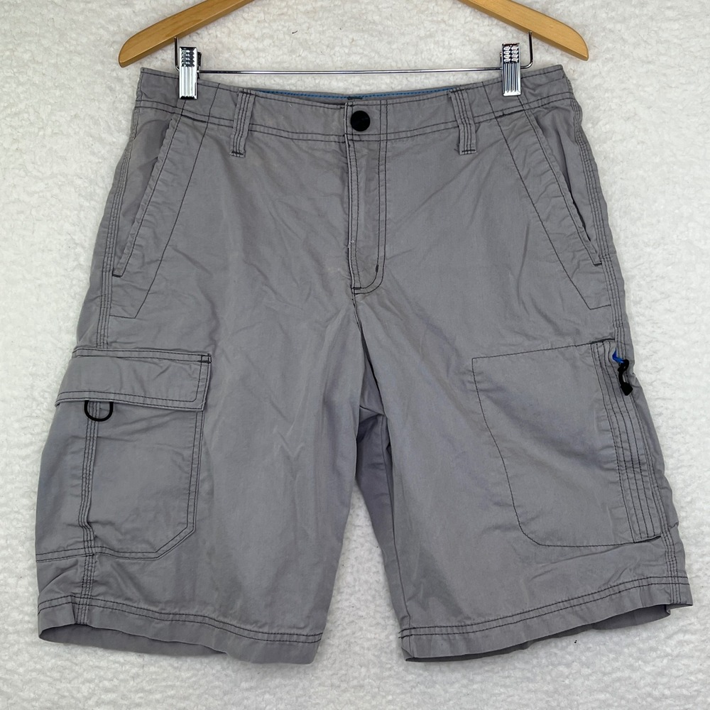 Columbia Mens Gray Cargo Shorts Size 32 Outdoor Hiking Utility Casual Pockets